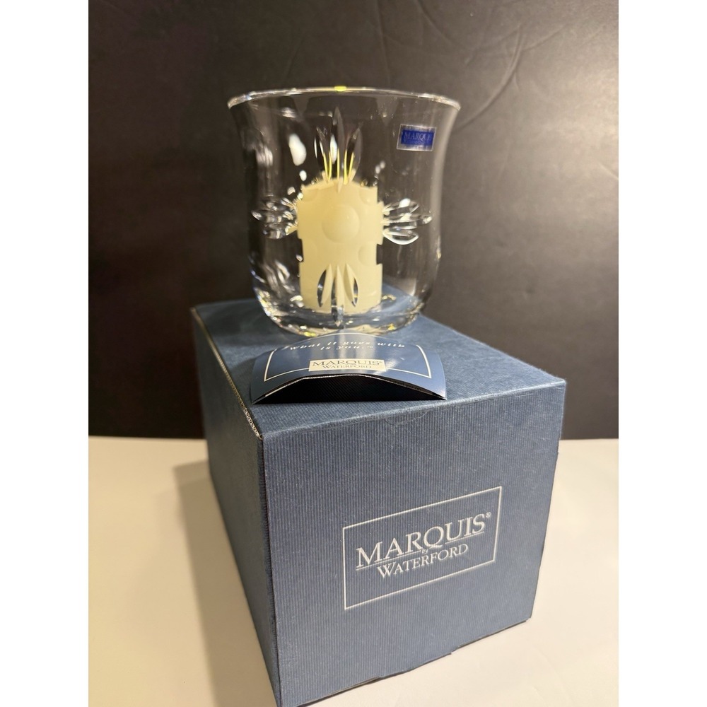 Marquis by Waterford Mohegan Sun Crystal Hurricane Candle Holder 5"